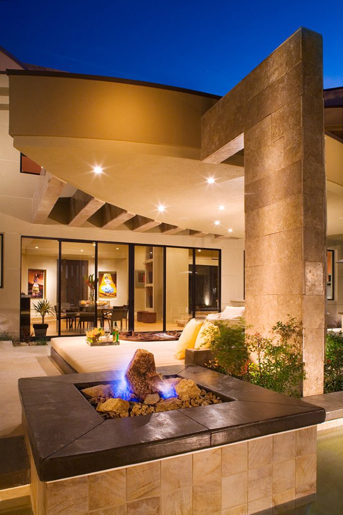 luxury custom home las vegas exterior backyard