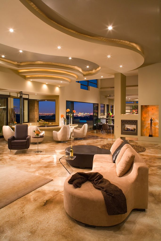 luxury custom home las vegas interior living room