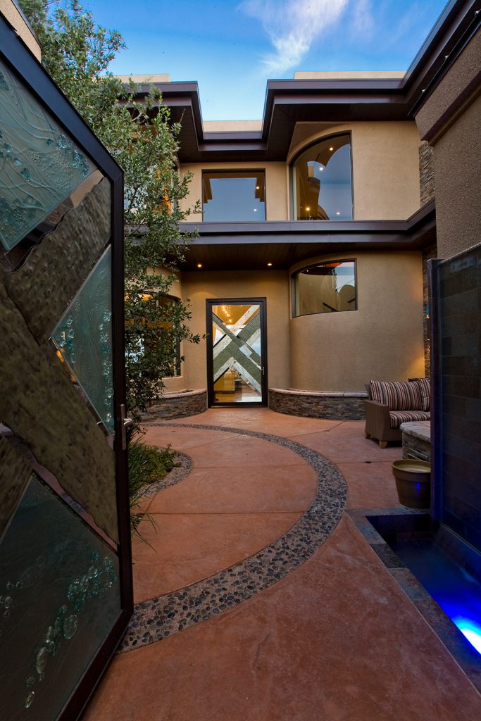 luxury custom home las vegas exterior entryway