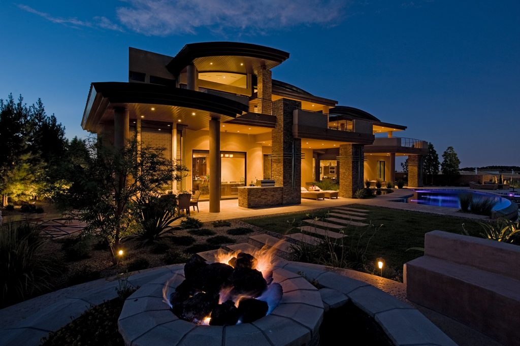luxury custom home las vegas exterior backyard pool