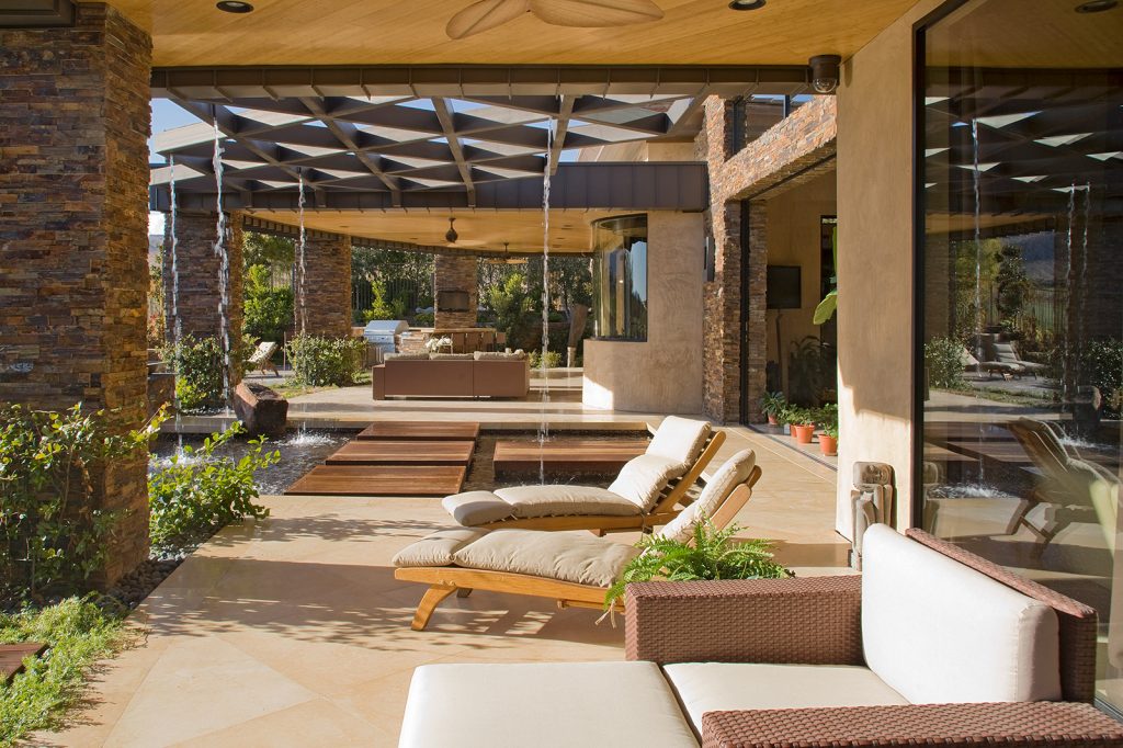 luxury custom home las vegas exterior backyard