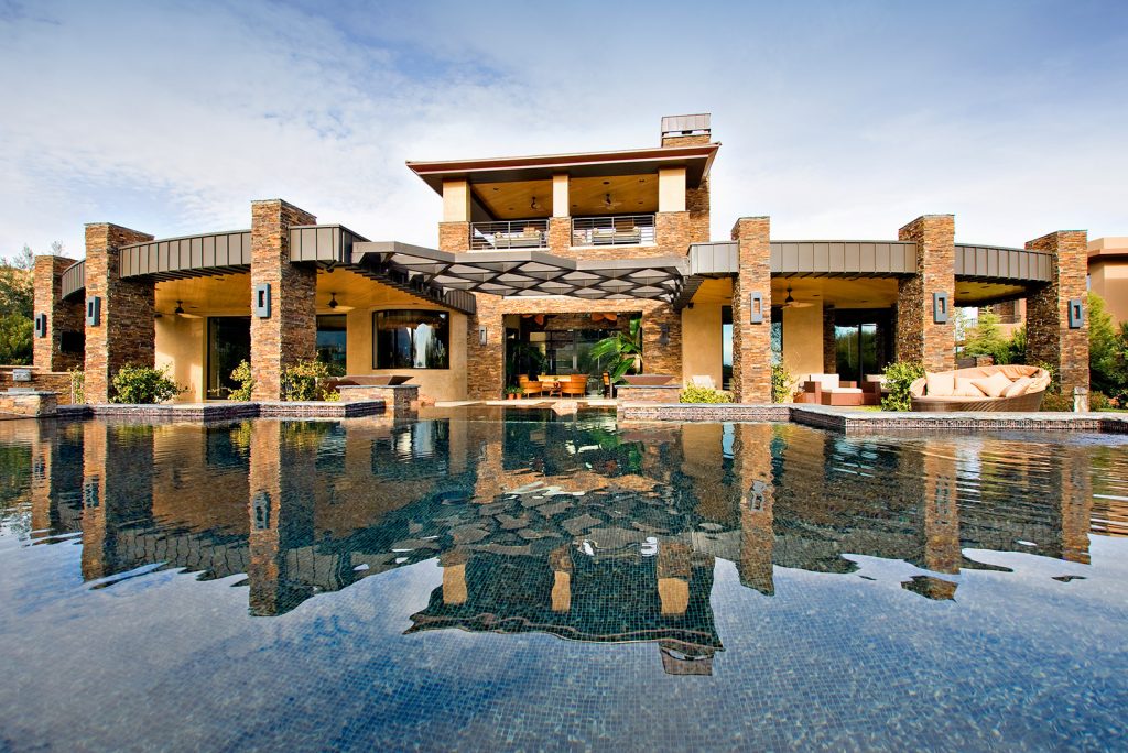 luxury custom home las vegas exterior living room