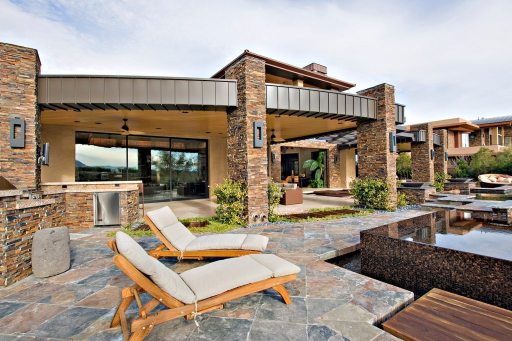 luxury custom home las vegas exterior backyard