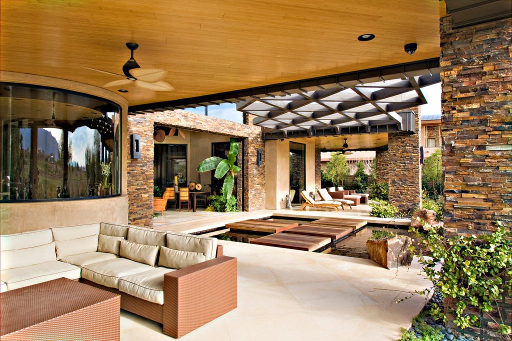 luxury custom home las vegas exterior backyard
