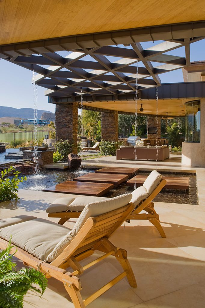 luxury custom home las vegas exterior backyard