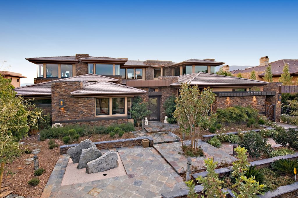 luxury custom home las vegas exterior front view