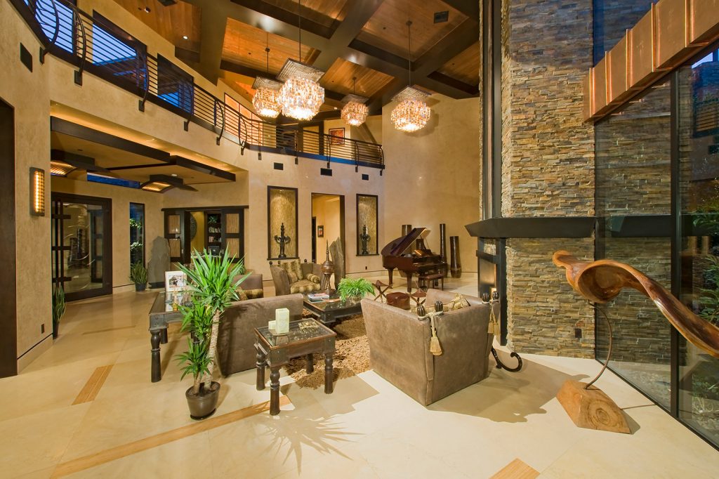 luxury custom home las vegas interior living room