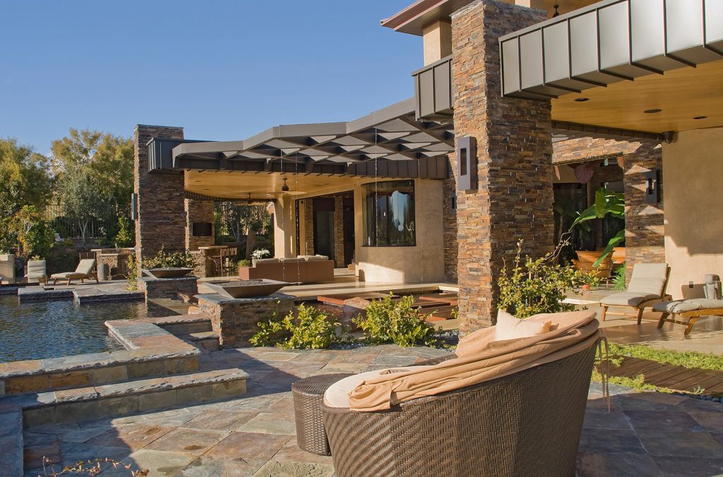 luxury custom home las vegas exterior backyard