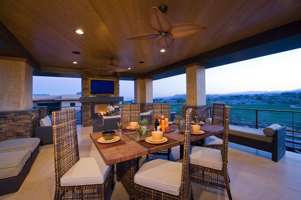 luxury custom home las vegas exterior balcony