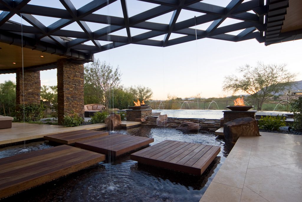 luxury custom home las vegas exterior pool view