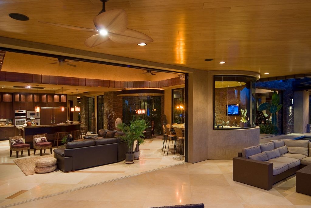 luxury custom home las vegas exterior backyard view