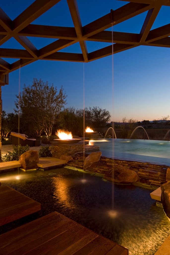 luxury custom home las vegas exterior backyard pool
