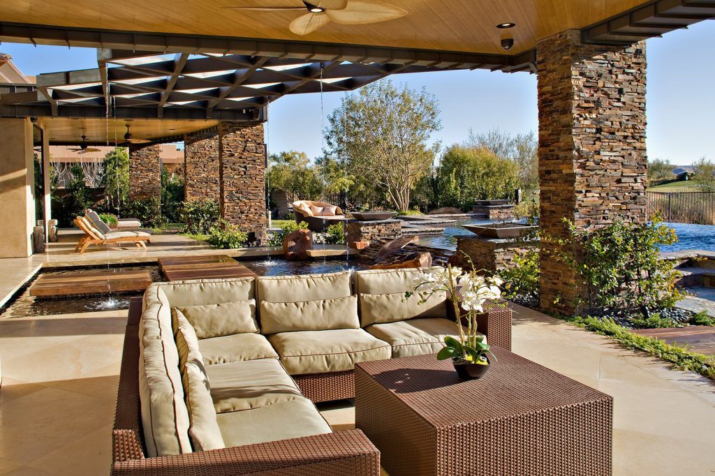 luxury custom home las vegas exterior backyard
