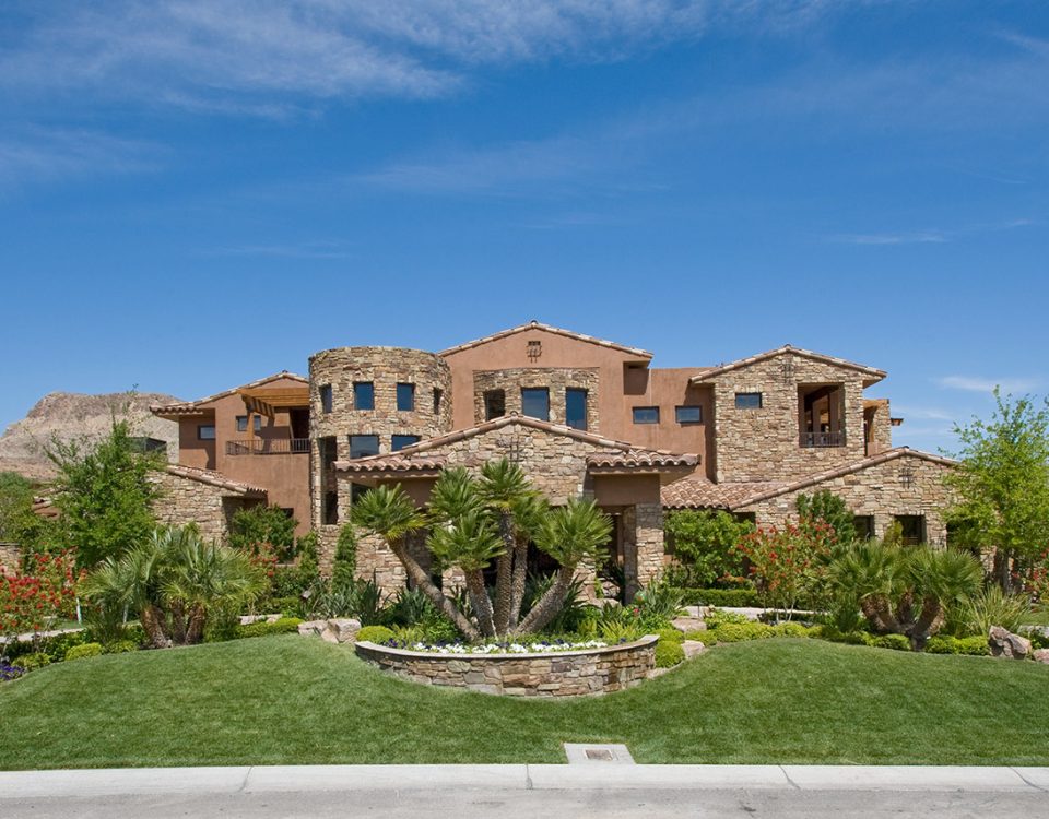 luxury custom home las vegas exterior view