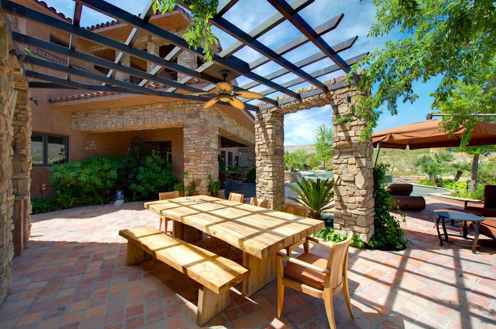 luxury custom home las vegas exterior backyard