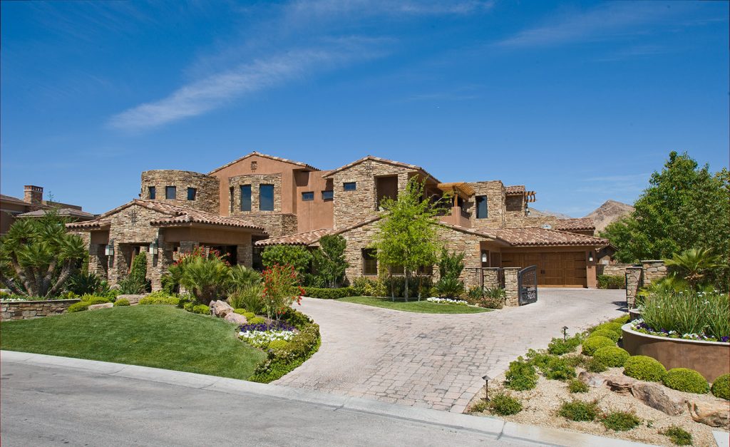 luxury custom home las vegas exterior entryway