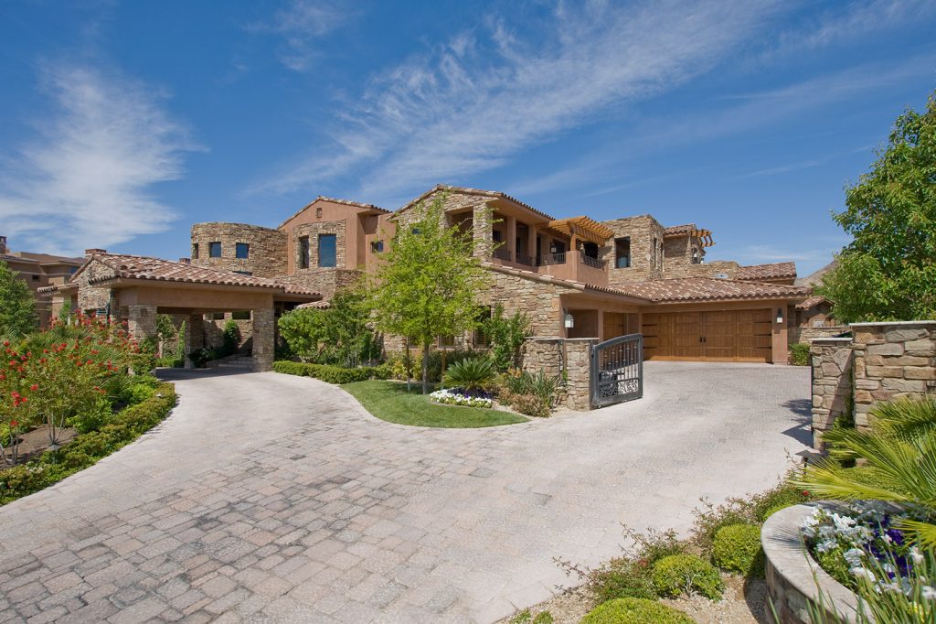 luxury custom home las vegas exterior entryway