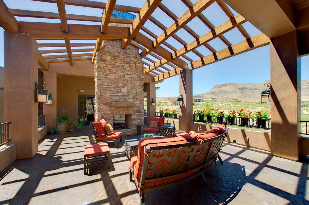 luxury custom home las vegas exterior balcony