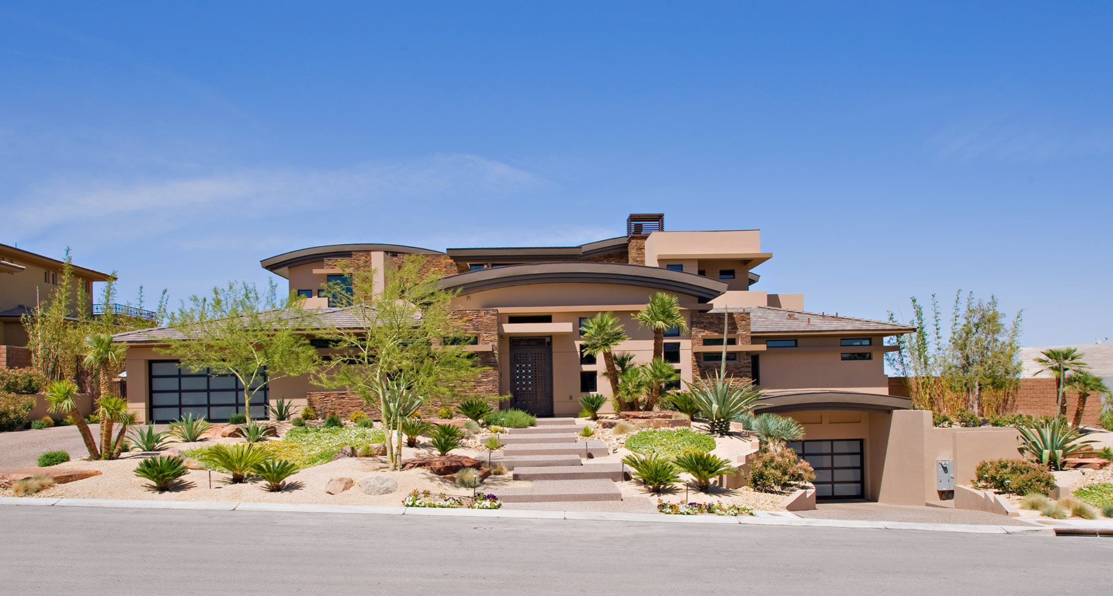 luxury custom home las vegas exterior front view