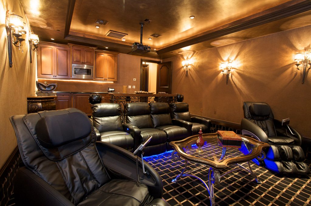 luxury custom home las vegas interior theater