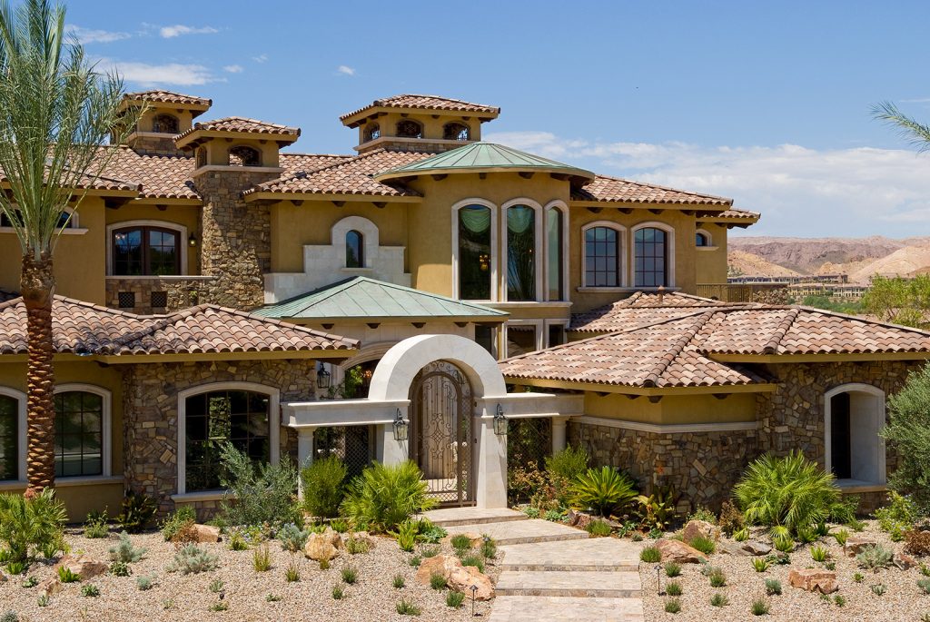 luxury custom home las vegas exterior front view