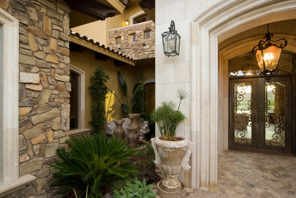 luxury custom home las vegas exterior entrance
