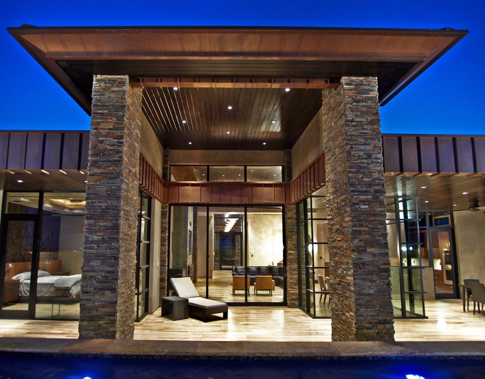 luxury custom home las vegas exterior backyard