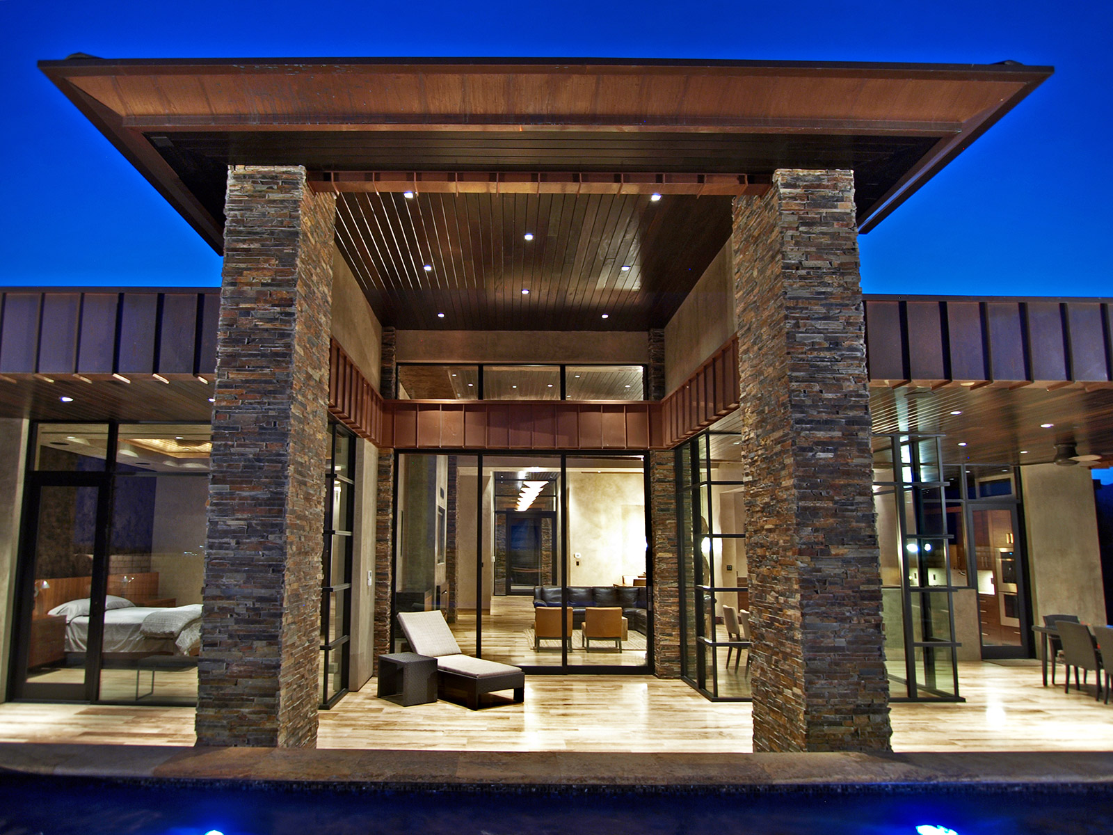 luxury custom home las vegas exterior backyard