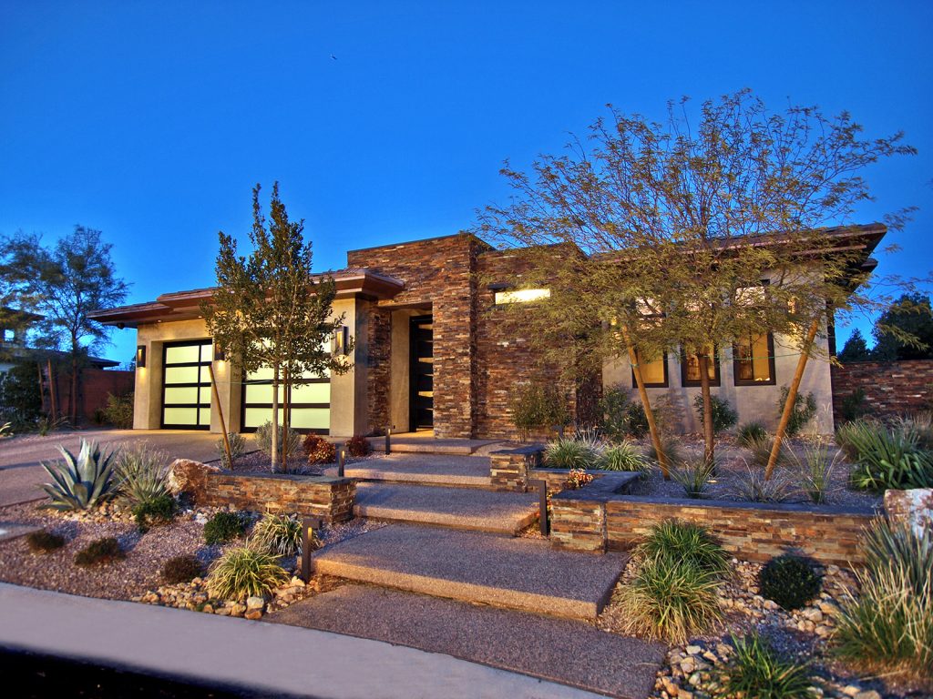 luxury custom home las vegas exterior entryway