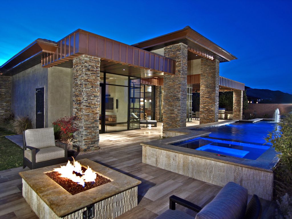 luxury custom home las vegas exterior bathroom