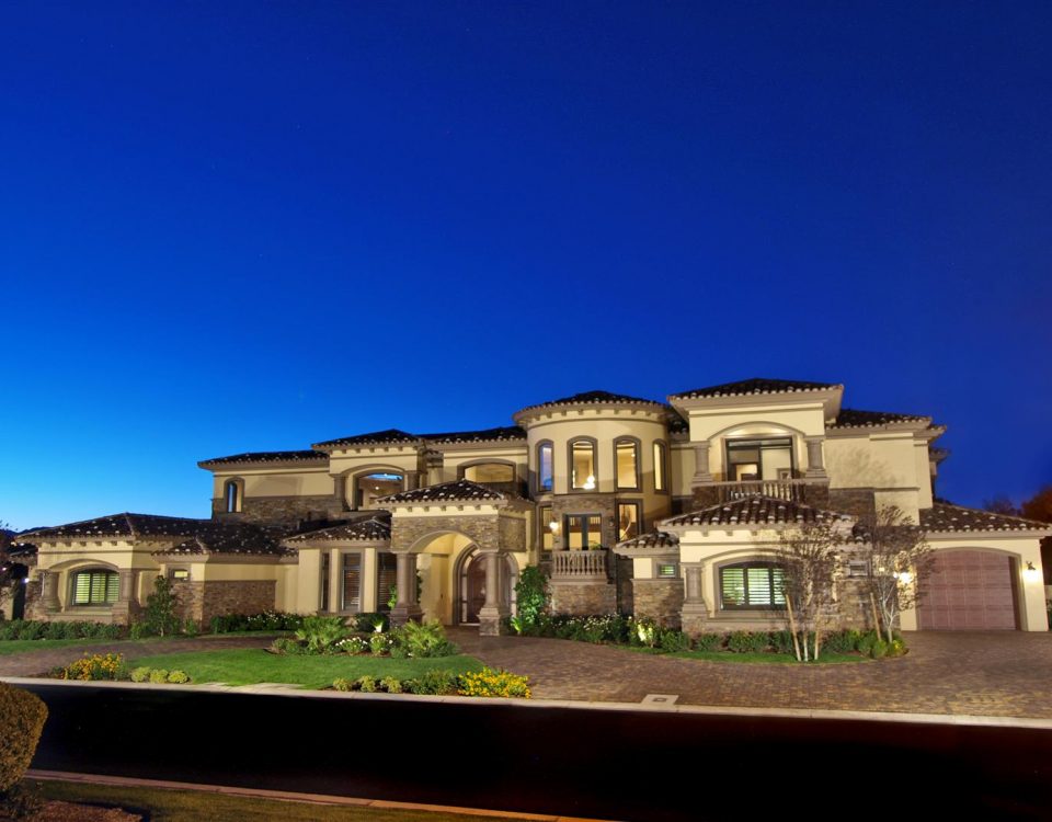 luxury custom home las vegas exterior front view