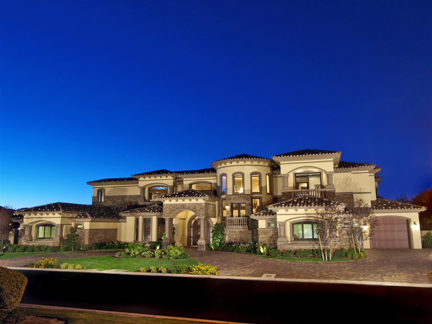 luxury custom home las vegas exterior front view