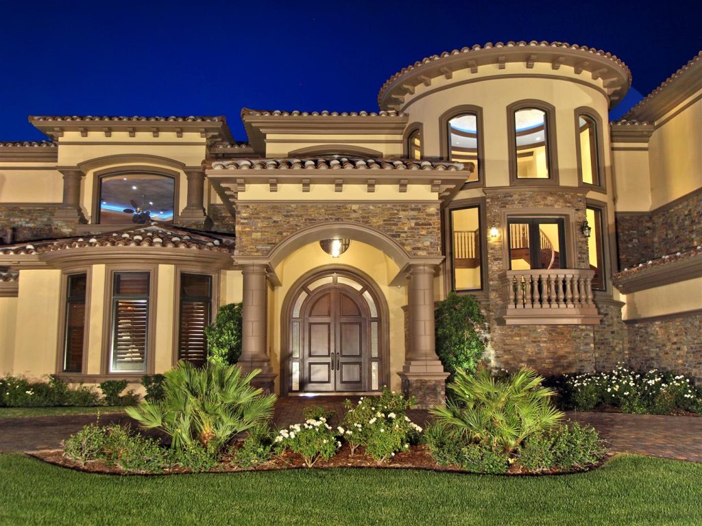 luxury custom home las vegas exterior entrance