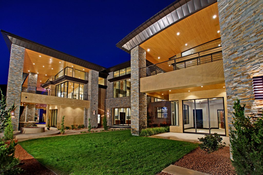 luxury custom home las vegas exterior view