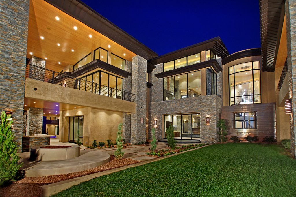 luxury custom home las vegas exterior view