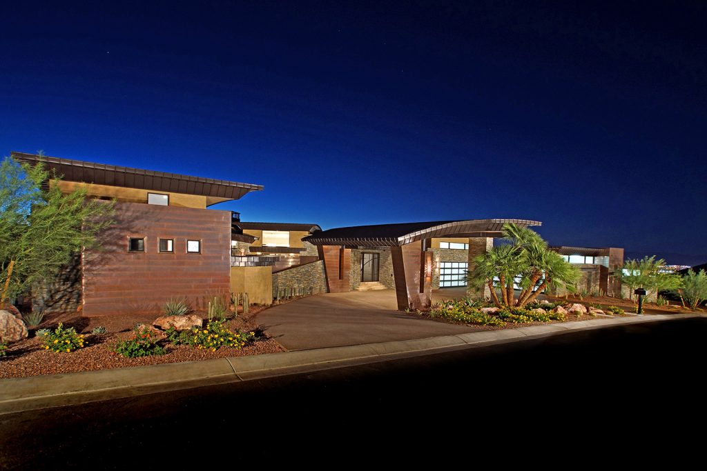 luxury custom home las vegas exterior entrance