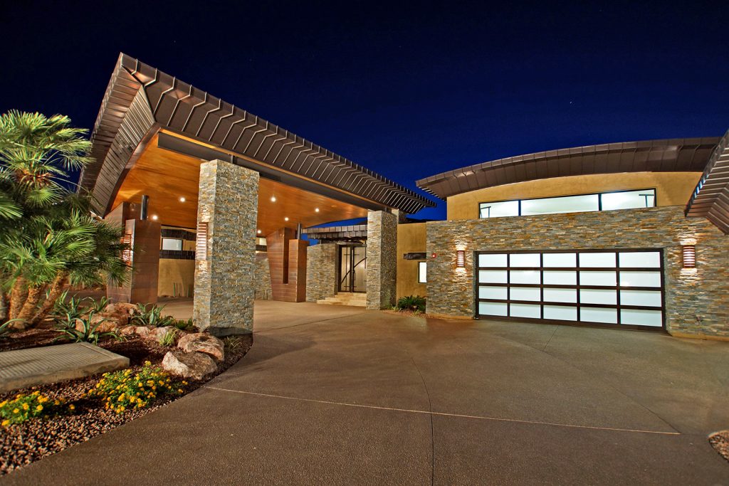 luxury custom home las vegas exterior entrance
