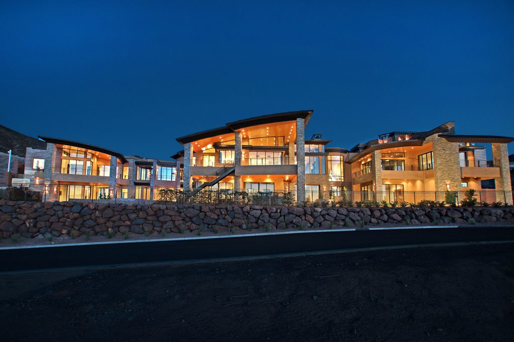 luxury custom home las vegas exterior back view