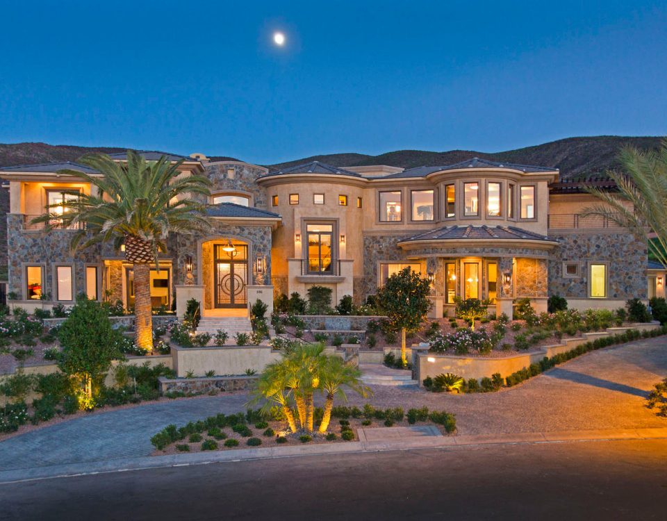 luxury custom home las vegas exterior entrance