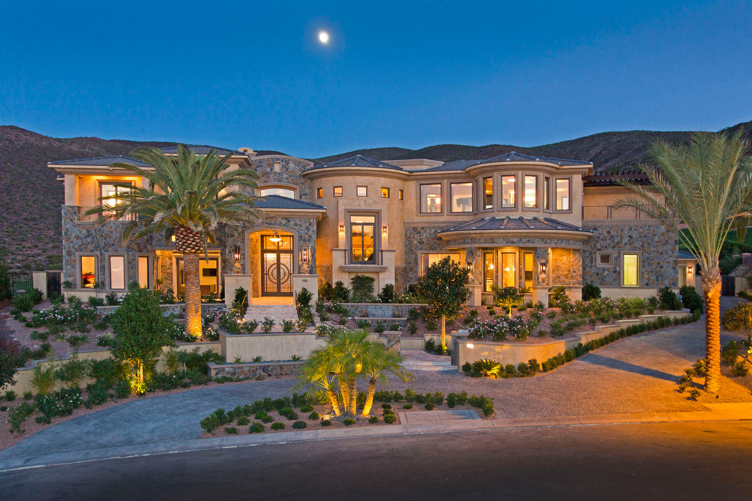 luxury custom home las vegas exterior entrance