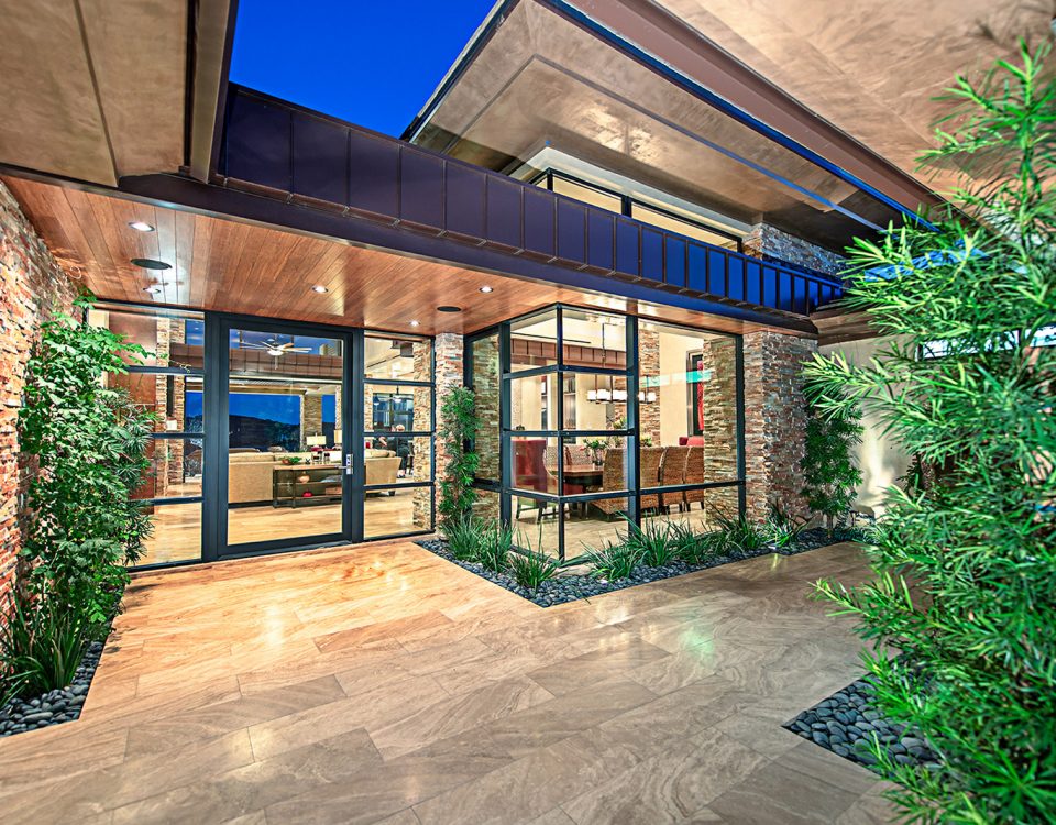 luxury custom home las vegas exterior entryway