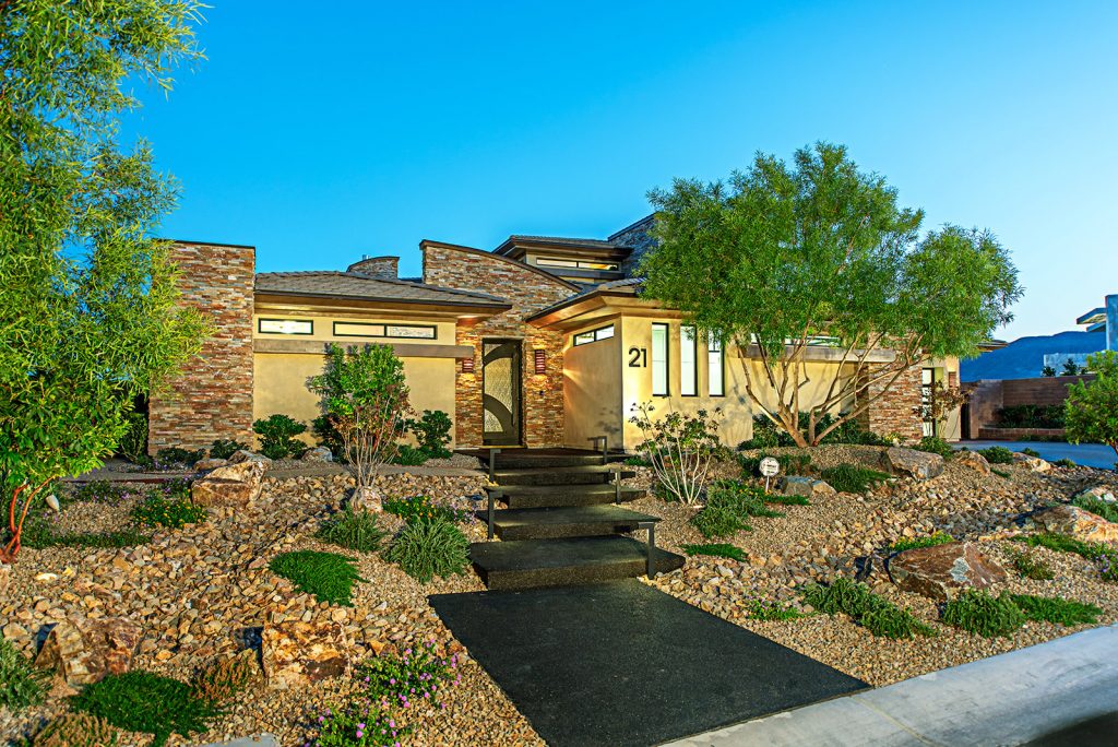 luxury custom home las vegas exterior entryway