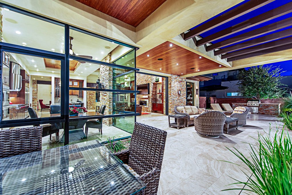 luxury custom home las vegas exterior backyard