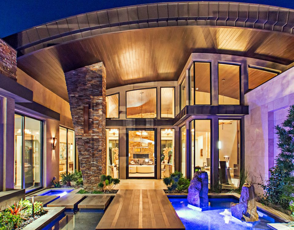 luxury custom home las vegas exterior entryway