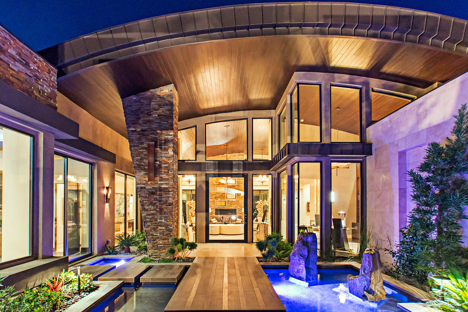 luxury custom home las vegas exterior entryway