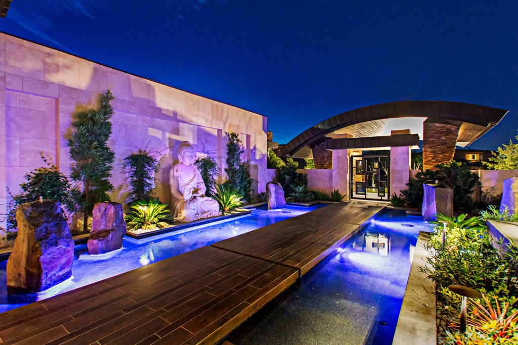 luxury custom home las vegas exterior entryway