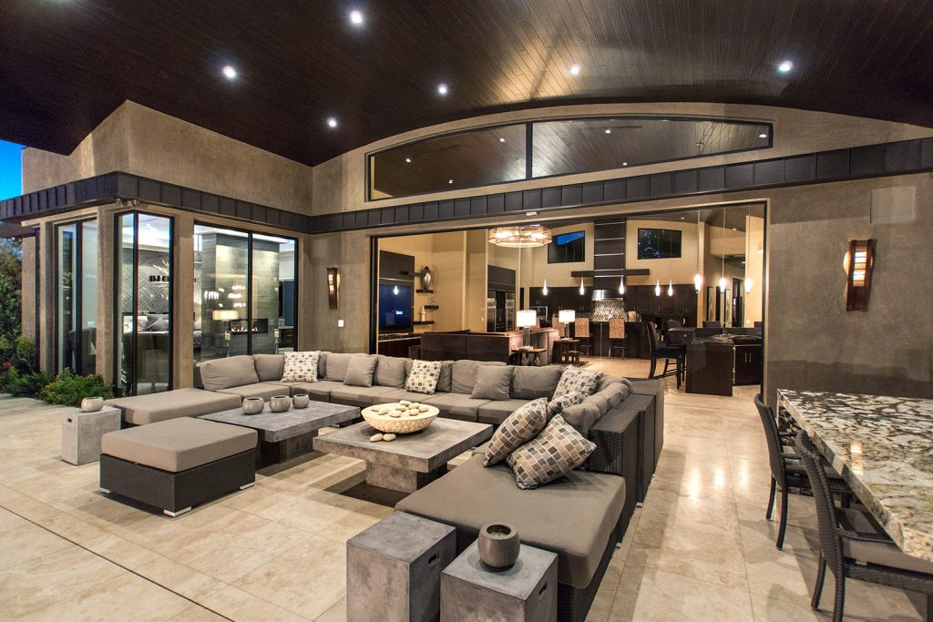 luxury custom home las vegas exterior backyard