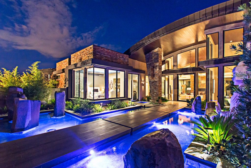 luxury custom home las vegas exterior entryway