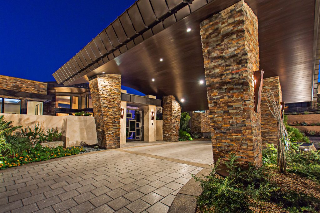 luxury custom home las vegas exterior entryway