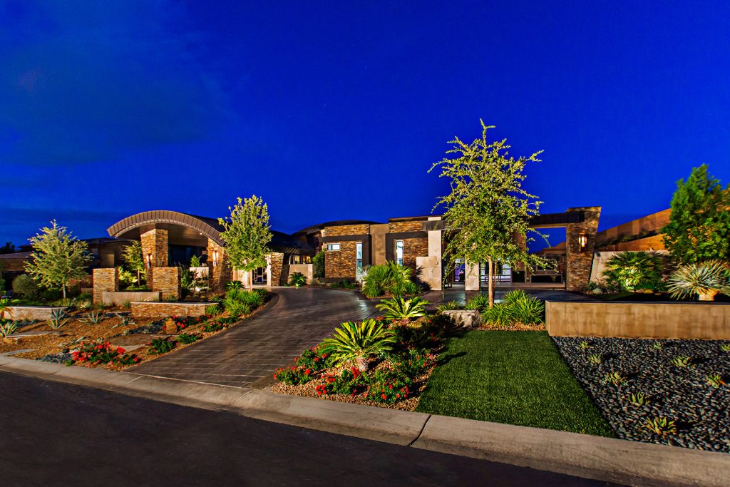 luxury custom home las vegas exterior front view